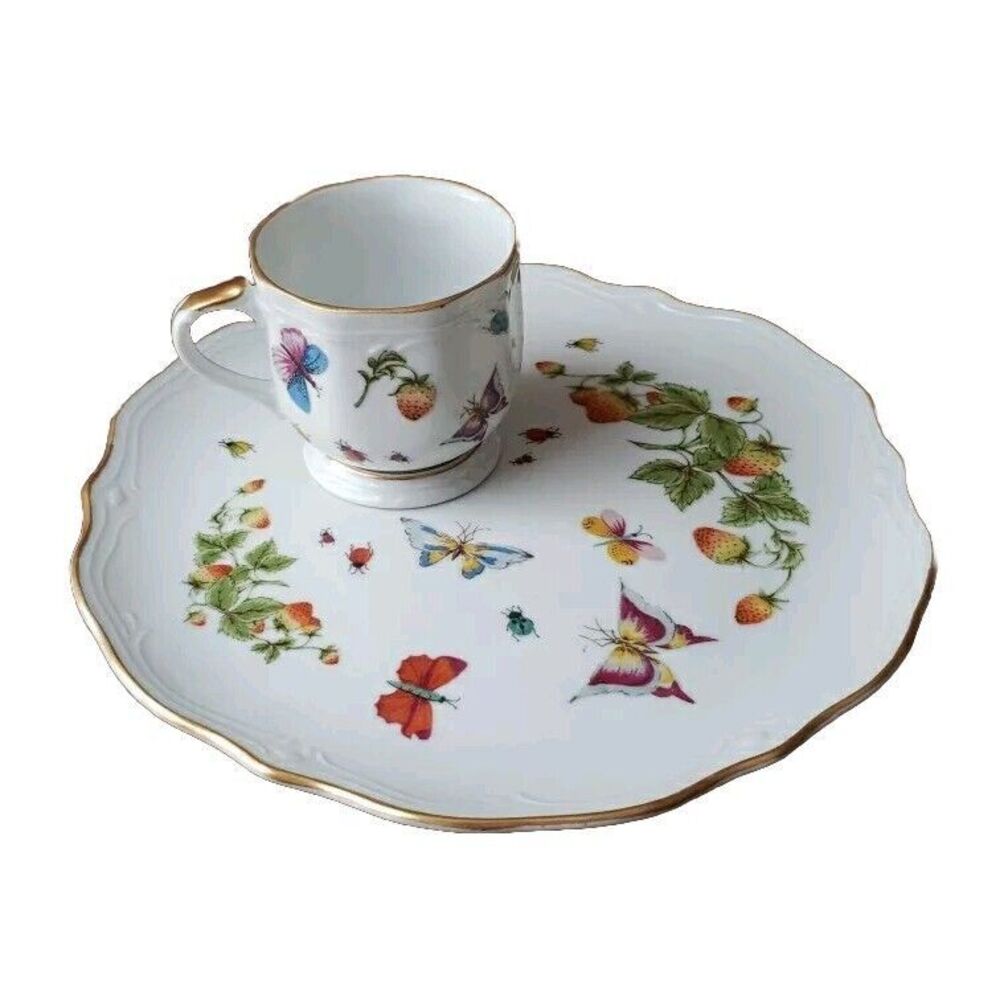 ARDALT LENWILE China Cup & Plate Luncheon Snack Set Vintage Japan Butterfly Gold